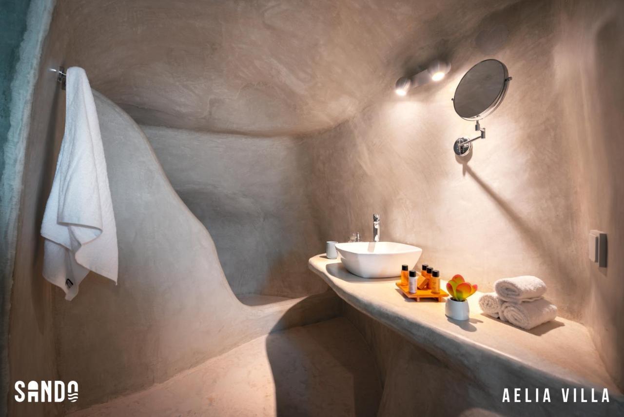 Sando Traditional Cave Villas With Jacuzzi And Sea View Vourvoulos Exterior photo